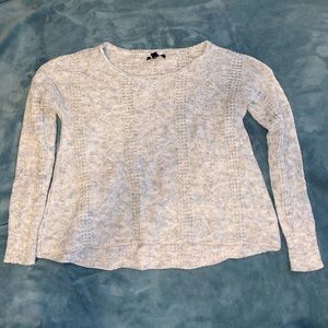 Blue and white knit sweater